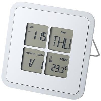 Livorno Desk Weather Clock In Silver