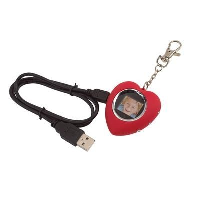 Love Picture Heart Shape Digital Photo Frame Keyring In Red