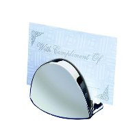 Luna Metal Paperweight & Business Card Holder In Silver