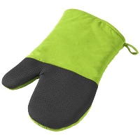 Maya Oven Gloves In Lime-Black Solid