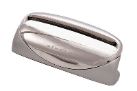 Mayfair Business Card Desk Holder Stand In Matt & Shiny Silver Metal Plating