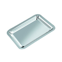 Medium Metal Serving Tray In Silver