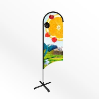 Medium Wing Feather Flag Banner With Cross Base