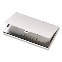 Metal Business Card Pocket Holder In Matt Silver