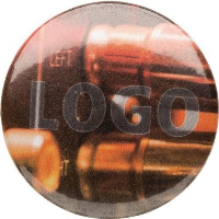 Metal Button Badge In Silver