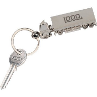 Metal Super Truck Keyring In Silver