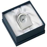 Metal Travel Alarm Clock In Silver