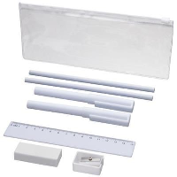 Mindy 8-Piece Pencil Case Set In White
