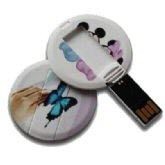 Mini Coin Usb Flash Drive Memory Stick In White