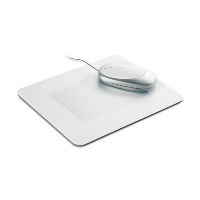 Mousemat In White With Clear Transparent Window