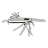 Multi Function Steel Pocket Knife In Matt Silver