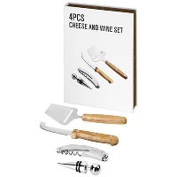 Nantes 4-Piece Wine And Cheese Gift Set In Wood