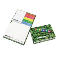 Notespod Plus Hardback Cover Contains Five 25 Sheet Plain Index Tabs, One A8 50X75Mm 25 Sheet Sticky