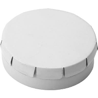 Novel Round Mints Tin In White
