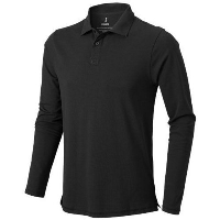 Oakville Long Sleeve Polo In Anthracite Grey