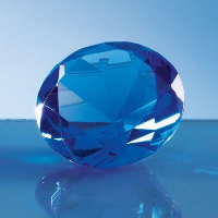 Optical Crystal Blue Diamond Glass Paperweight
