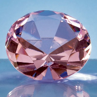 Optical Crystal Pink Diamond Glass Paperweight