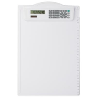 Oster Plastic Clipboard With Calculator In White