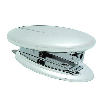 Oval Metal Desk Stapler In Silver