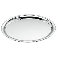 Oval Shiny Silver Metal Tray