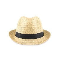 Paper Straw Hat With Colour Polyester Band