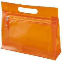 Paulo Clear Transparent Pvc Toiletry Bag In Orange