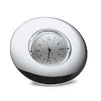 Philippi Scroll Spinning Photo Frame & Clock Combination In Polished Silver Finish