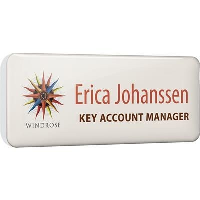 Plastic Faced Personalised Name Badge In White
