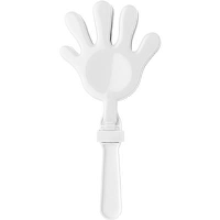 Plastic Hand Clapper Noisemaker In White