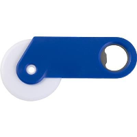 Plastic Pizza Cutter And Bottle Opener In Cobalt Blue