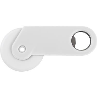 Plastic Pizza Cutter And Bottle Opener In White