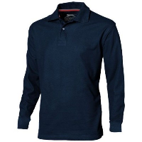 Point Long Sleeve Polo In Navy