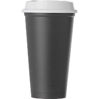Polypropylene 520Ml Capacity Cup With Lid In Black