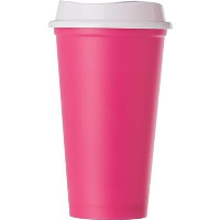 Polypropylene 520Ml Capacity Cup With Lid In Pink