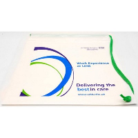 Polythene Plastic Duffle Carrier Bag In White With Cord