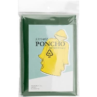Poncho With Hood In Olive Green
