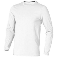 Ponoka Long Sleeve Tee Shirt In White Solid