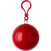 Pvc Rain Poncho In Plastic Ball In Red