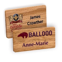Real Wood Personalised Name Badge