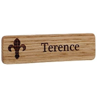 Real Wood Personalised Name Badge