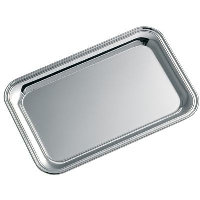 Rectangular Shiny Silver Metal Tray