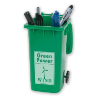 Recycled Novelty Wheelie Bin Pen Pot In Green