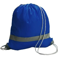 Reflective Drawstring Backpack Rucksack In Blue
