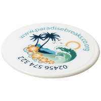 Renzo Round Plastic Coaster In White Solid