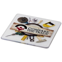 Renzo Square Plastic Coaster In Transparent Clear Transparent