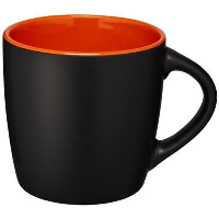 Riviera Ceramic Pottery Mug In Black Solid-Orange