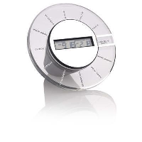 Roto Digital World Time Clock In Black