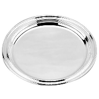 Round Metal Tray In Silver