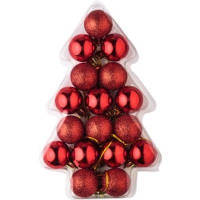 Set Of 17 Small Plastic Christmas Balls