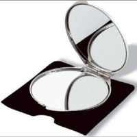 Silver Chrome Double Compact Mirror